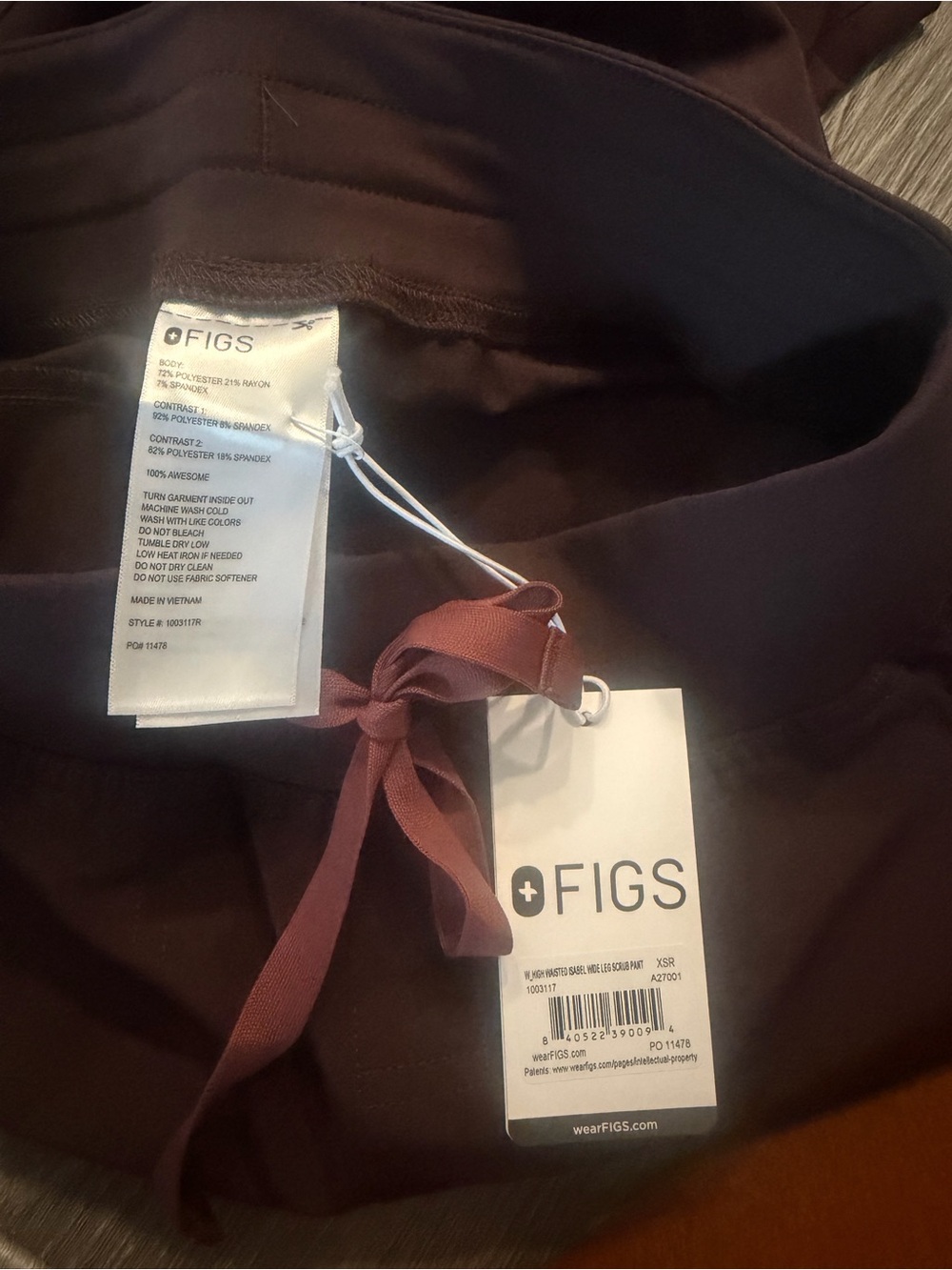 Figs Isabela Wide-Leg in Espresso - Picture 3 of 4